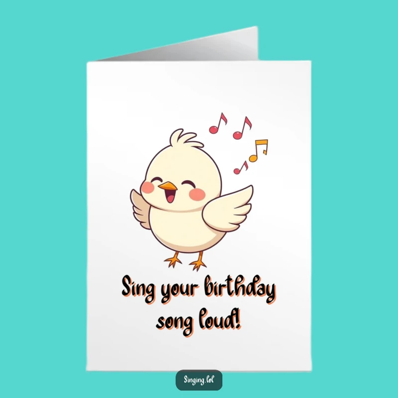 Free Printable Birthday Card: Singing Bird Funny Downloadable Gift for Music Lovers