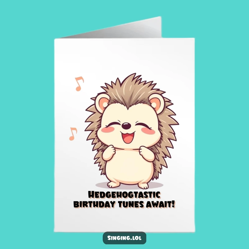 Free Printable Birthday Card: Singing Hedgehog, Hilarious Downloadable Gift