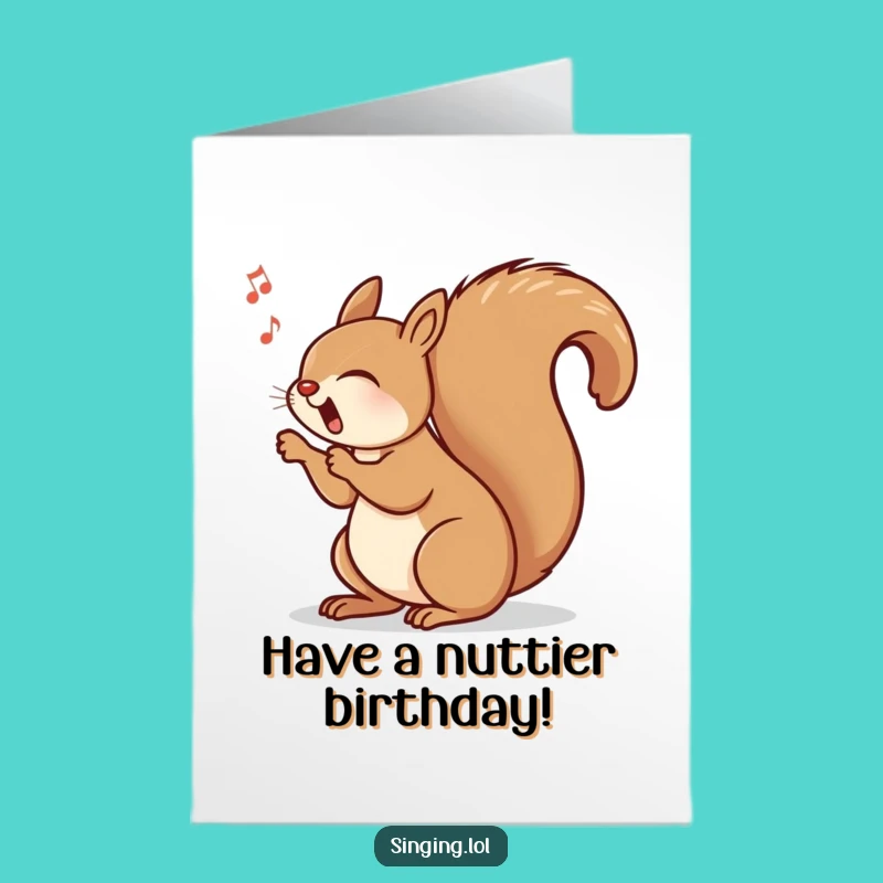 Free Printable Birthday Card: Squirrel's Rhythmic Birthday Jam!