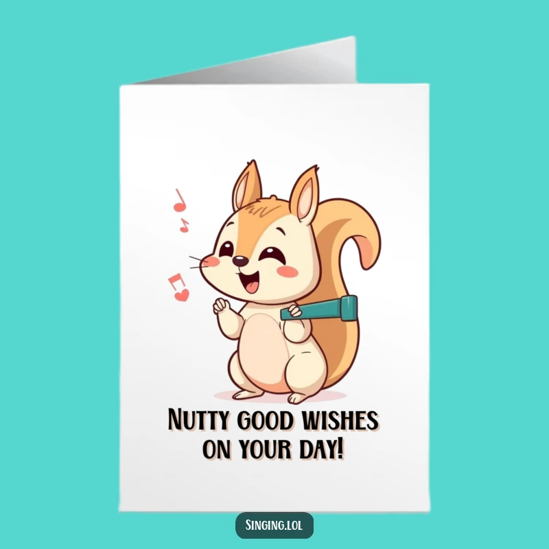 Funny Squirrel Birthday Card Free Printable: Off-Key Chattering, Quirky DIY Downloadable Greeting