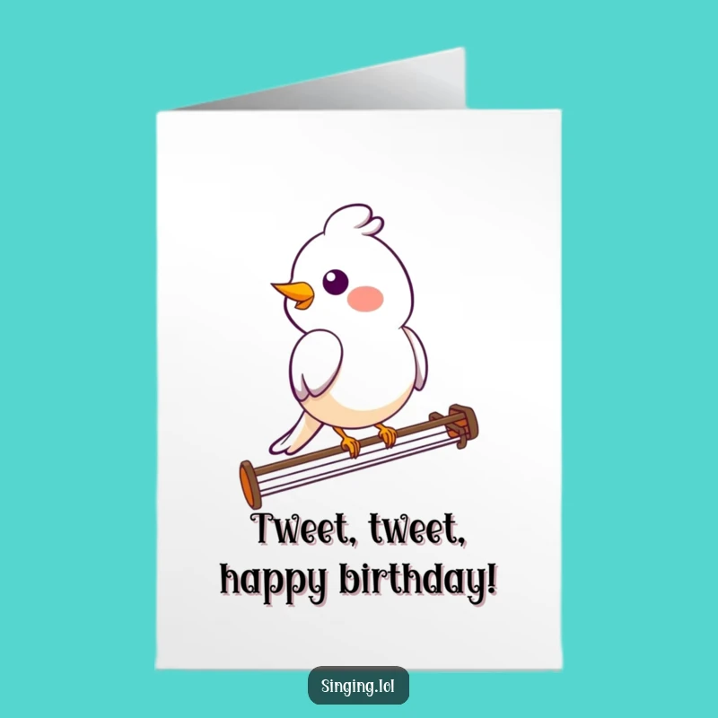 Free Printable Bird Melody Funny Birthday Card - Tune-filled Downloadable Gift!