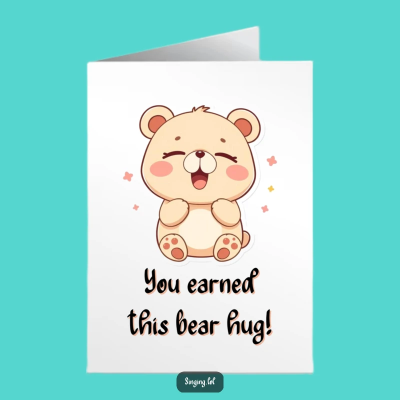 Free Printable Congrats Card: Content Humming Bear - Funny DIY Downloadable
