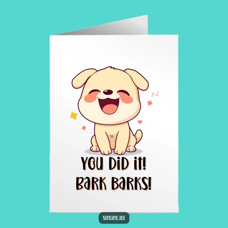 Free Printable Congrats Card: Howling Dog Hilarious Downloadable