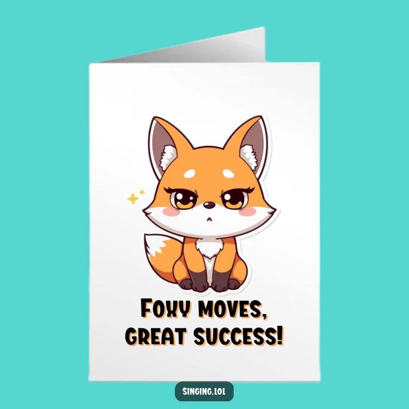 Free Printable Funny Congrats Card: Fox High Note Celebration