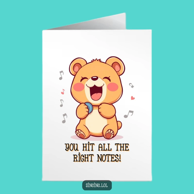 Free Printable Congrats Card: Bear Cub's Victory Song, Emotional Downloadable Greeting for Champions
