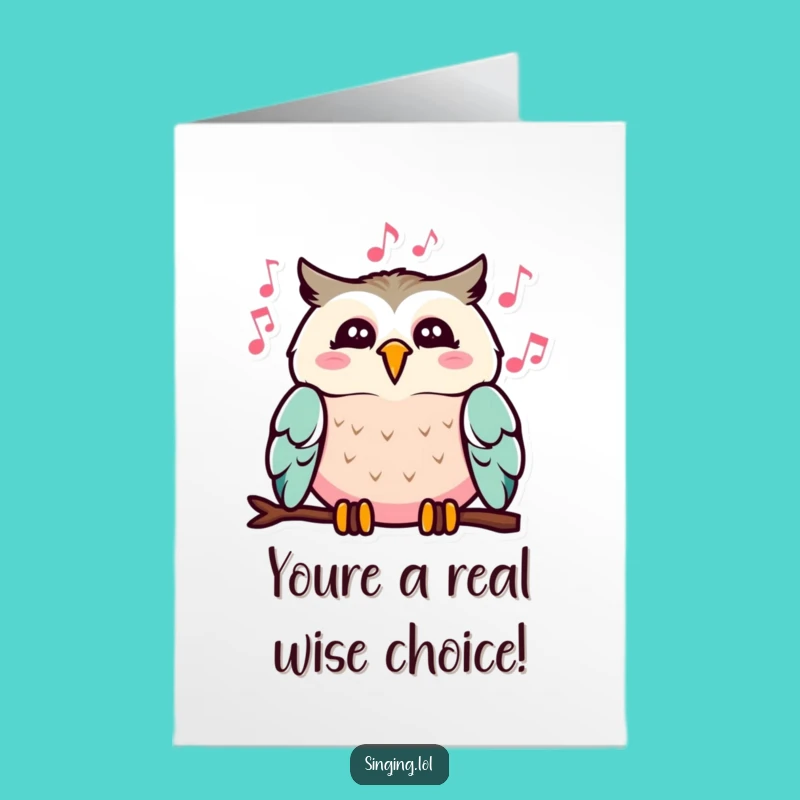 Free Printable Congrats Card: Owl's Joyful Melody of Success!