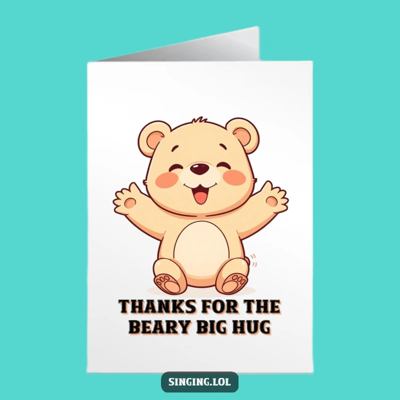 Free Printable Thank You Card: Bear Cub Chorus, Grateful Downloadable