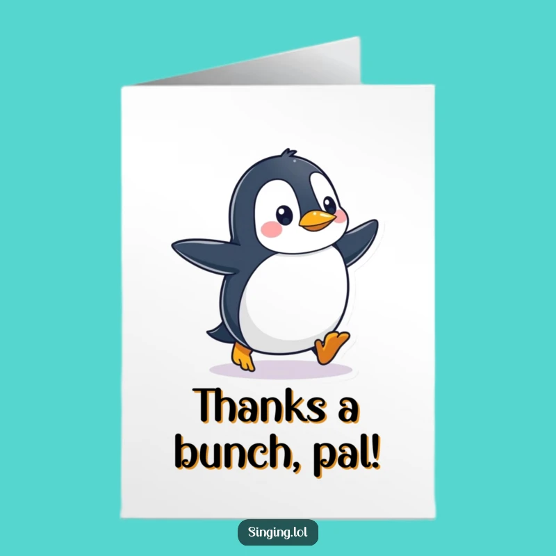 Free Printable Thank You Card: Penguin Tapping Feet - Groove Your Gratitude!