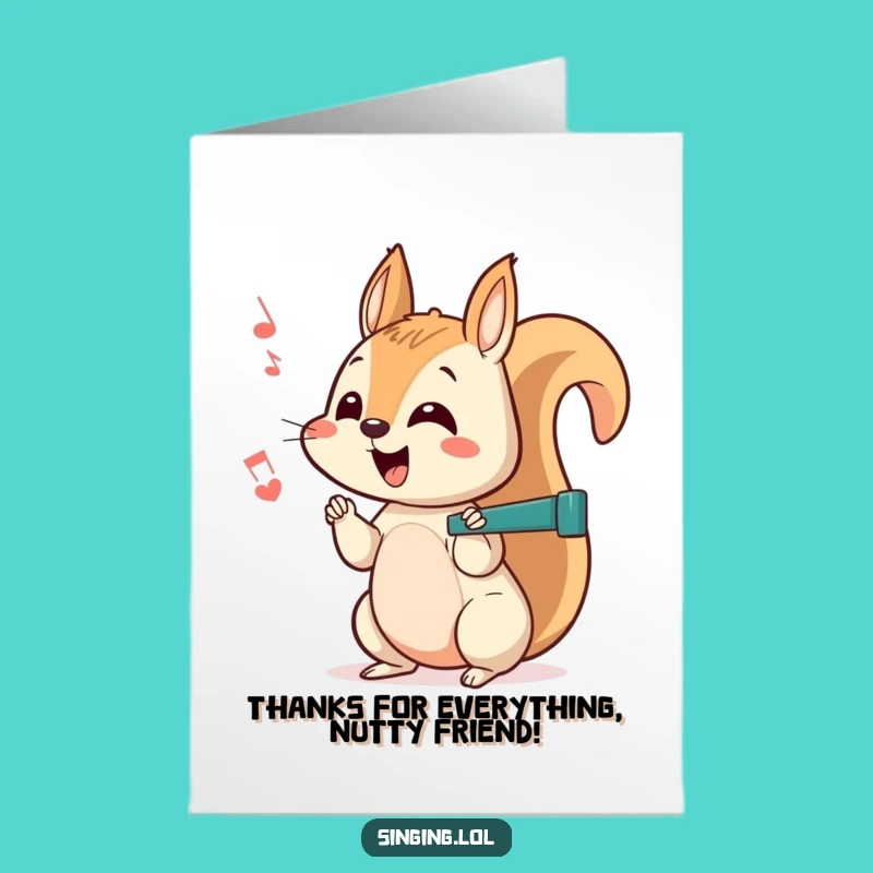 Quirky Squirrel Thank You Card Free Printable: Off-Key Thanks, Funny DIY Downloadable Gratitude