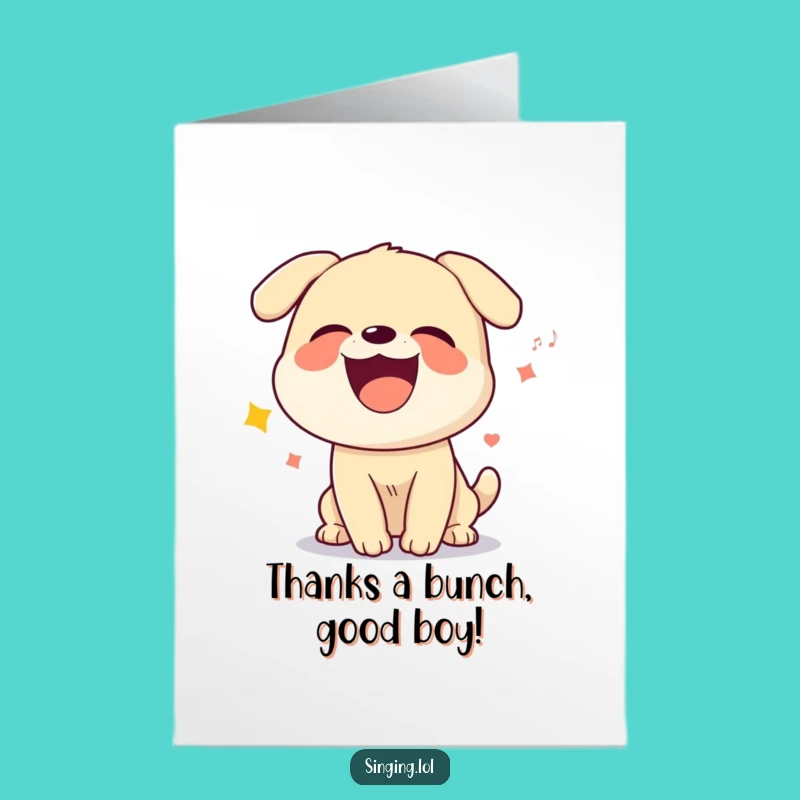 Free Printable Thank You Card: Howling Dog Funny Download