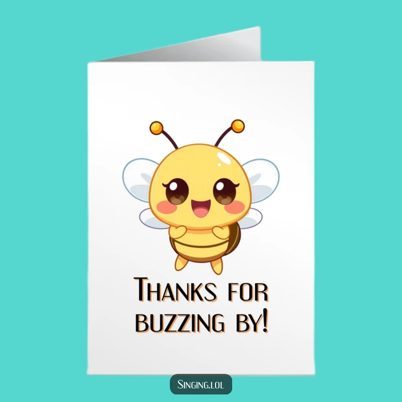 Free Printable Thank You Card: Bee Sings Thanks, Funny Downloadable Gift
