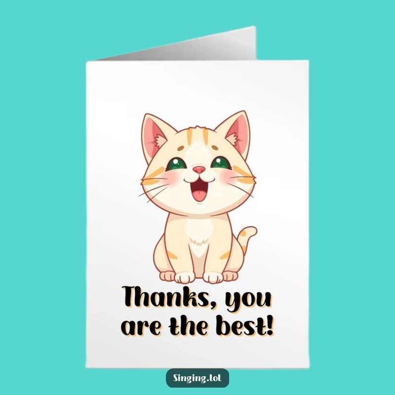 Free Printable Thank You Cat Card: High Meow Downloadable Appreciation