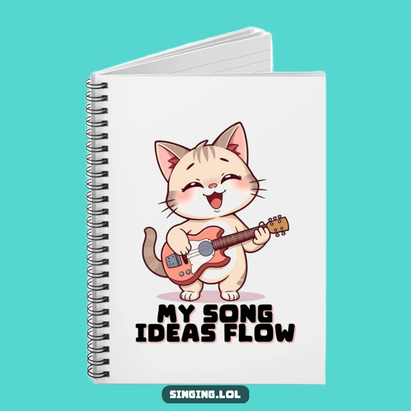 Funny Cat Guitar Notebook: Jot Down Riffs, Perfect Gift!