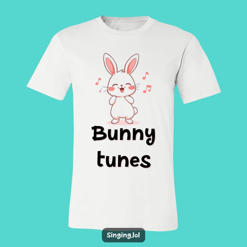 Funny Cute Rabbit T-Shirt - Cheerful Humming Character Tee for Joyful Days