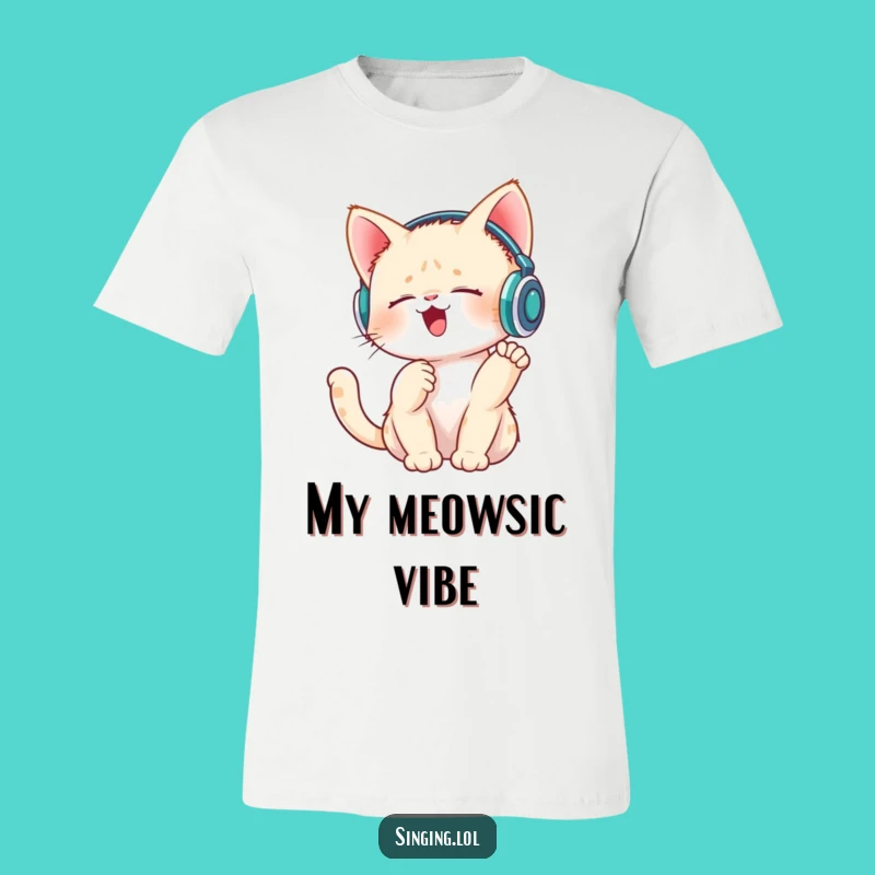 Funny Singing Kitten T-Shirt - Adorable Music Cat Tee, Perfect Casual Funny Gift!