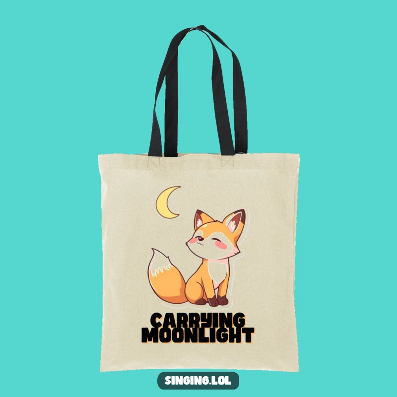Funny Howling Fox Tote Bag - Playful Moon Design, Perfect Everyday Funny Gift!