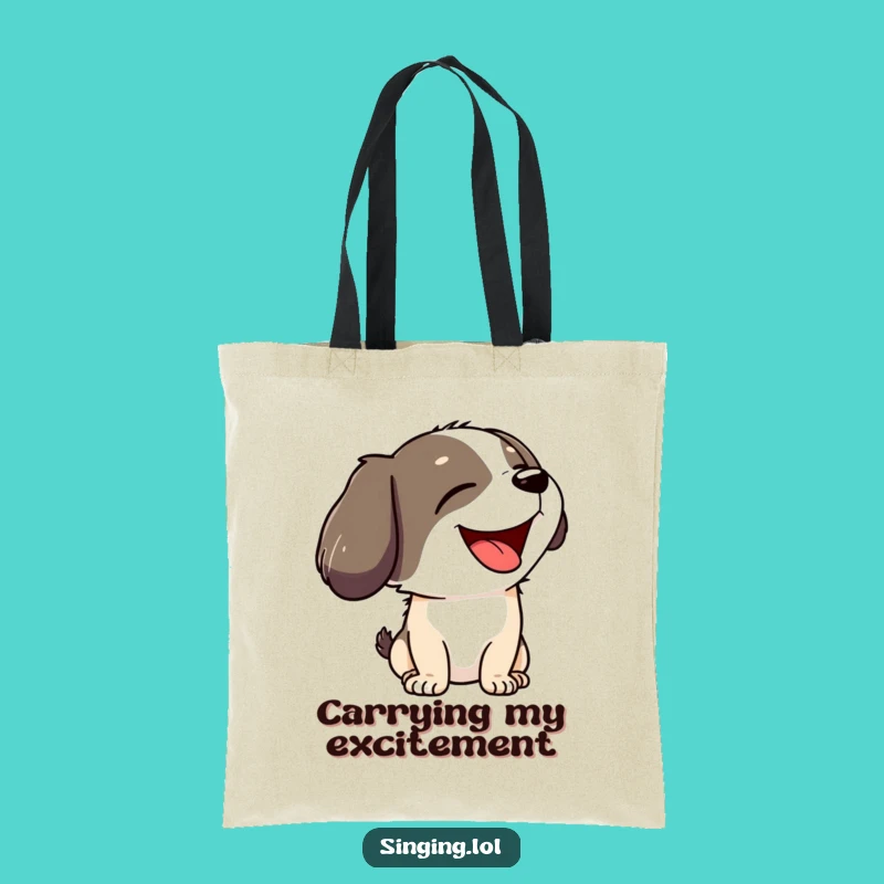 Funny Howling Dog Tote Bag - Joyful Canine Design, Perfect Everyday Funny Gift!