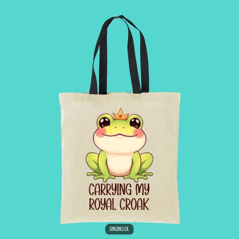 Funny Frog Prince Tote Bag - Giggle-Worthy Croaking Character Carryall