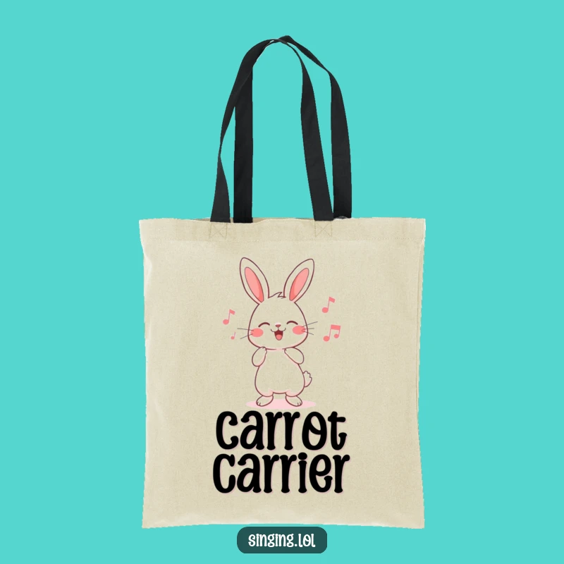 Funny Rabbit Tote Bag - Cute Humming Character Carryall for Cheerful Errands