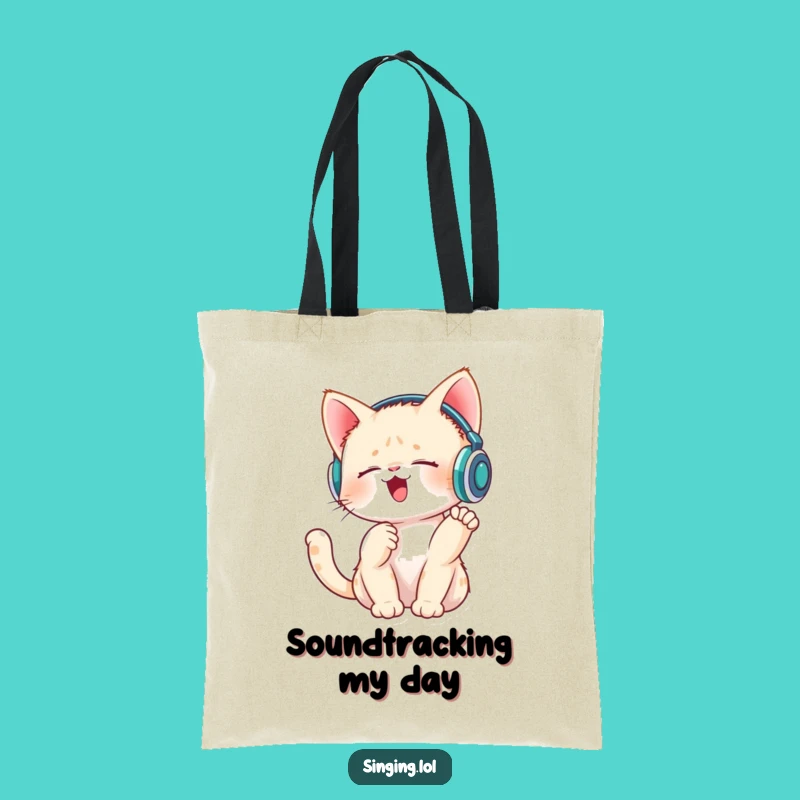 Funny Singing Kitten Tote Bag - Adorable Music Lover, Perfect Everyday Funny Gift!